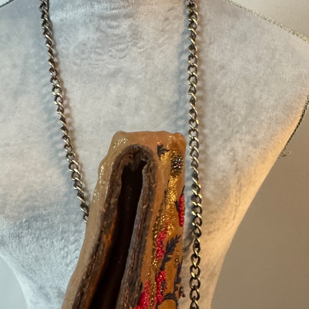 Patricia Nash Provençal Escaoe Beaded Carmonita Small Frame leather Clutch EUC - Picture 8 of 15
